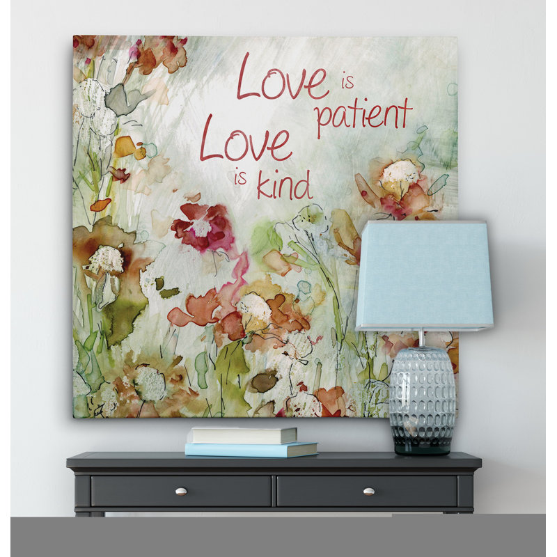 Delicate Garden Love - Painting, Wrapped Canvas, 16" H x 16" W x 1.5" D