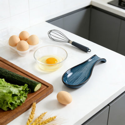 Large Ceramic Spoon Rest For Stovetop And Kitchen Counter, Heat-Resistant And Dishwasher Safe Utensil Holder With Elegant Vintage Design