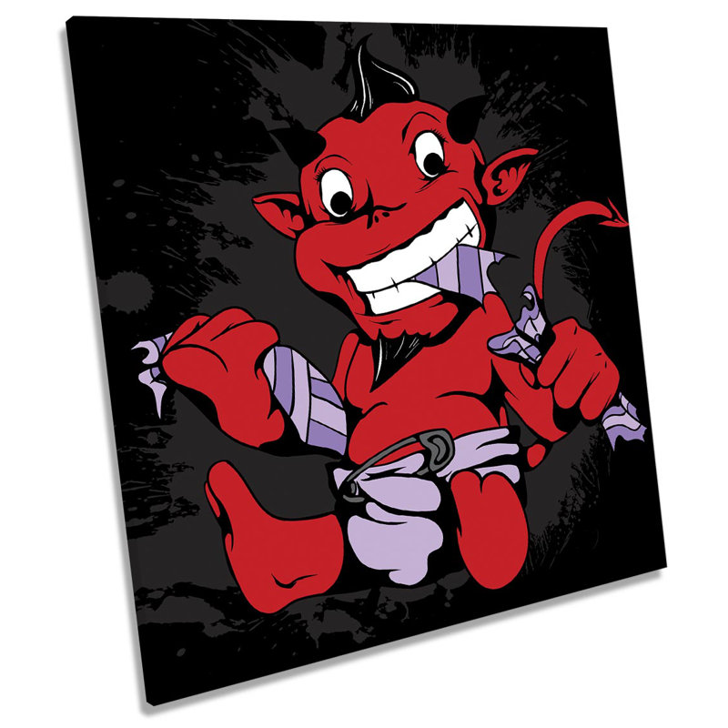 X8991 Baby Cute Devil Character - Wrapped Canvas Print, 60cm H x 60cm W x 2cm D