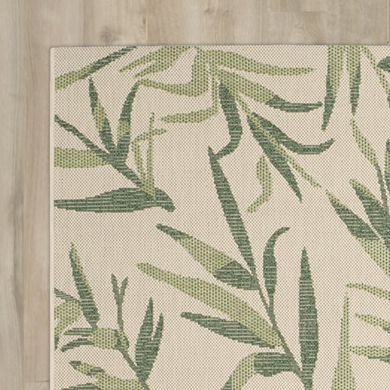 Tapis d'intérieur / extérieur à motif floral Lueck, Rectangle 2 pi 7 po x 5 pi