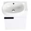 Meuble-lavabo à fermeture en douceur avec lavabo de 16 pouces, support de rangement, conception flottante, trois
