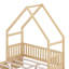 Lit pour grand lit pour enfants, lit plateforme bas avec 2 tiroirs de rangement, cadre de lit en bois avec garde-corps et toit-726663985