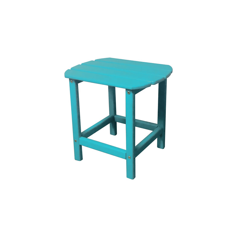 Seafoam Blue Oval Plastic Outdoor End Table