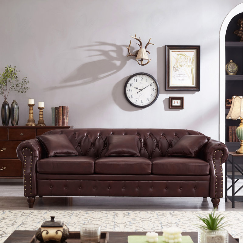 Canapé classique 85,8 po Chesterfield