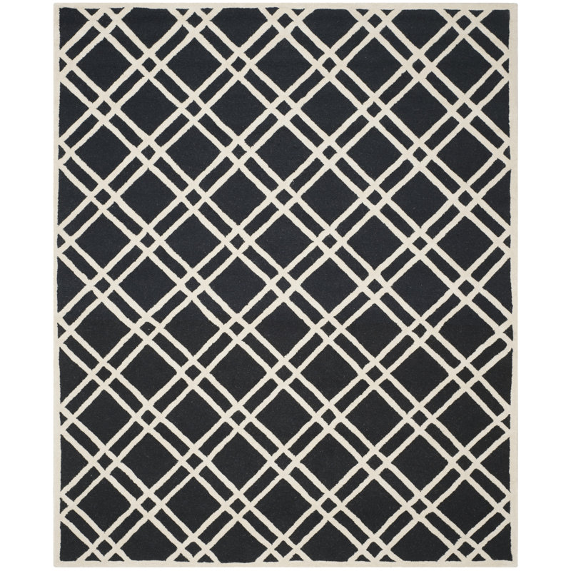 Deedgra Hand Tufted Wool Geometric Rug, Rectangle 8' x 10'