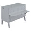 Lit escamotable double avec port USB et tablettes amovibles de chaque côté, gris