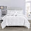  Ensemble d'édredon 7 pièces en microfibre blanche