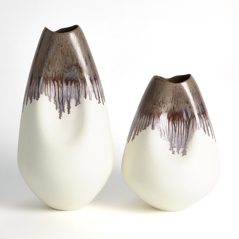 Portuguese Handmade Ceramic Table Vase, 13.5" H x 10.25" W x 10.25" D