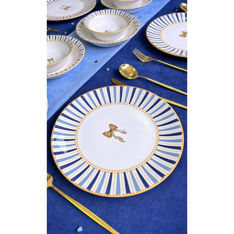 Dinner Set, Blue/Light Blue