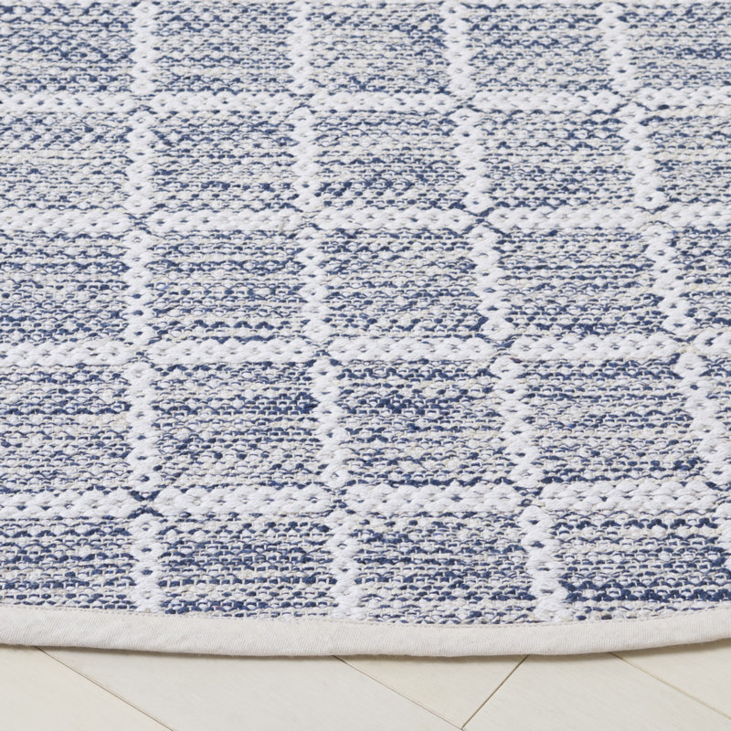 Tapis bleu marine / ivoire Kycia 977, Rond 6 pi