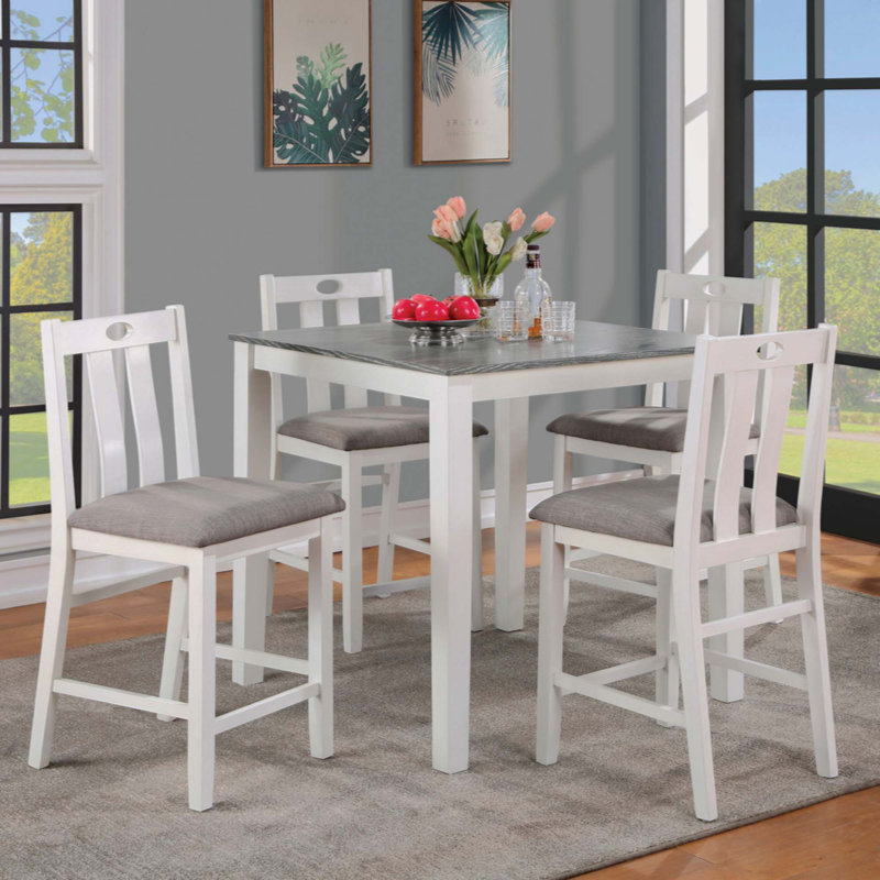 Flenor 4 - Person Solid Wood Solid Wood Top Four Leg Dining Set