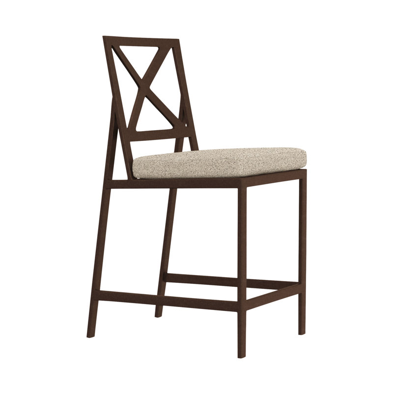 Marin Outdoor Bar Stool, Flagship Stone Sunbrella®, Copper Creek, 28"