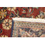 Tapis rouge semi-antique à motif floral authentique 4 pi 6 po x 6 pi 7 po