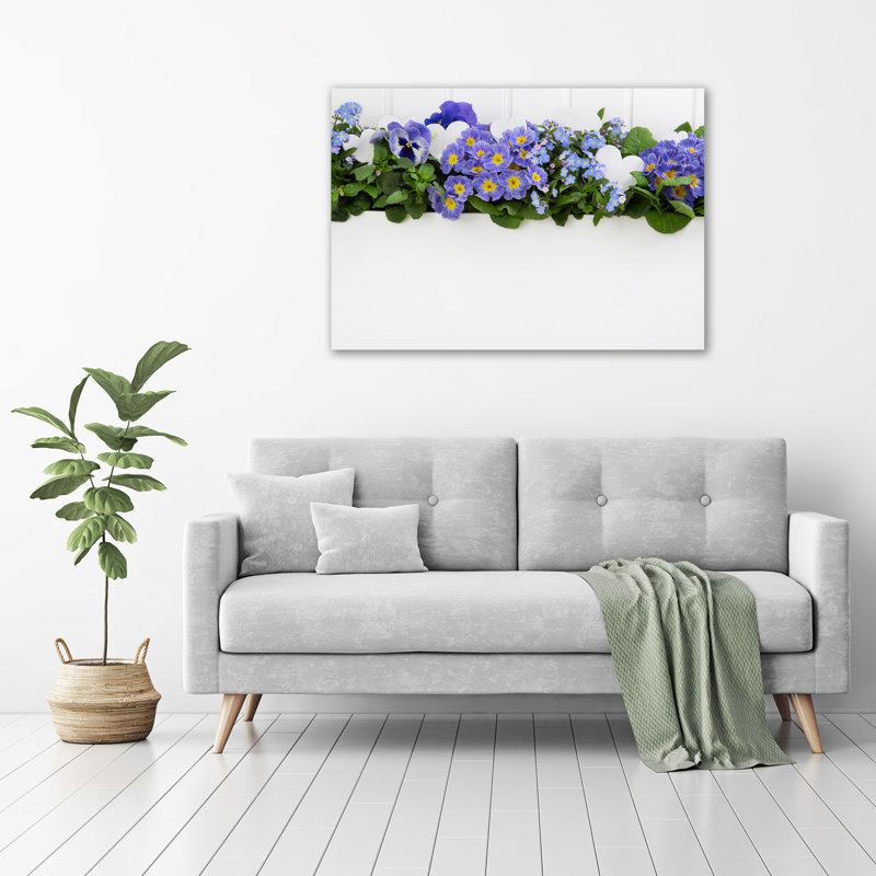 Blue Flowers - No Frame Print on Canvas