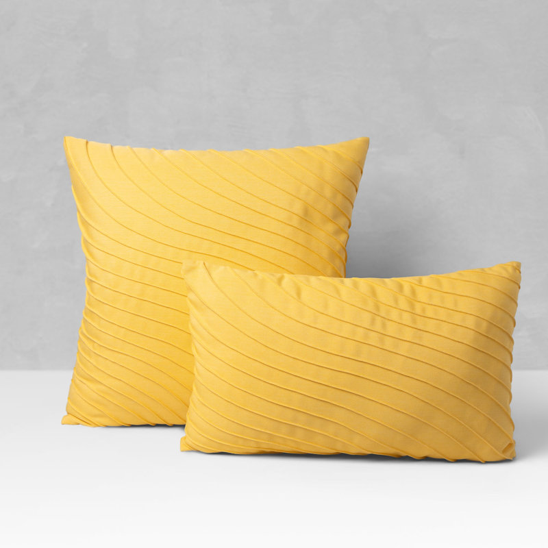 Tidal Lumbar Outdoor Rectangular Sunbrella® Pillow Cover & Insert, Buttercup