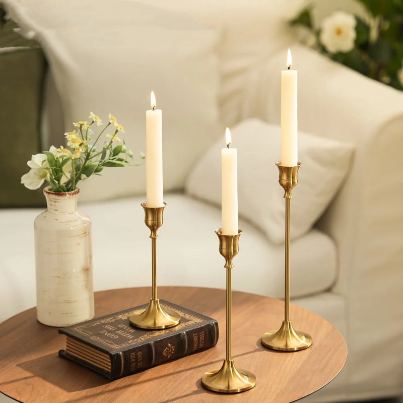Brass Gold Metal Taper Candle Holders