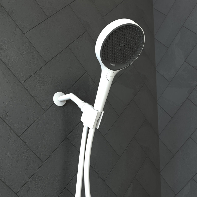 Hansgrohe Rainfinity Handheld 3-Jet Showerhead 130, Matte White, 1.75 GPM