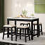 Ensemble de table de salle à manger 3 pièces pour 2 personnes, ensemble de 2 tables de cuisine à hauteur de comptoir et 2 chaises avec tiroirs de rangement, table de salle à manger en marbre avec 2 chaises rembourrées pour petits espaces-1706443672-1706443675