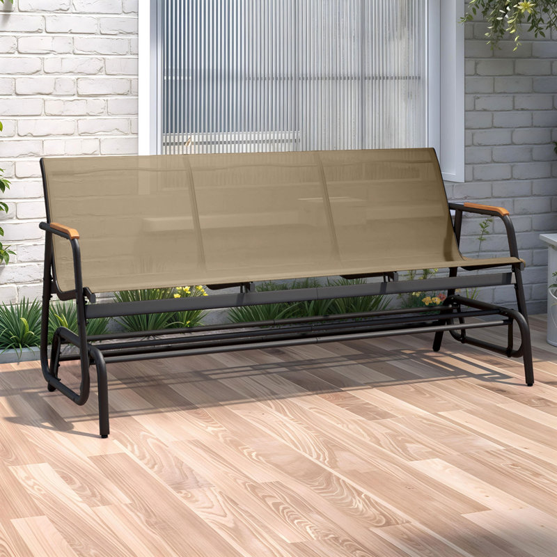 Banc de patio extérieur pour 3 personnes, Brun