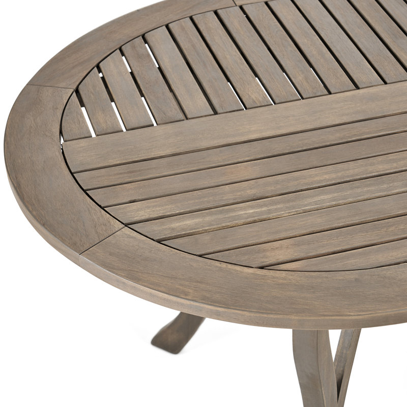 Table de salle à manger en bois 70 po - Design gris moderne pour patio avec mobilier élégant