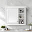 Élégante armoire murale de salle de bain avec miroir et 3 tablettes ouvertes - Armoire à pharmacie murale pour un rangement efficace dans la salle de bain-356203494