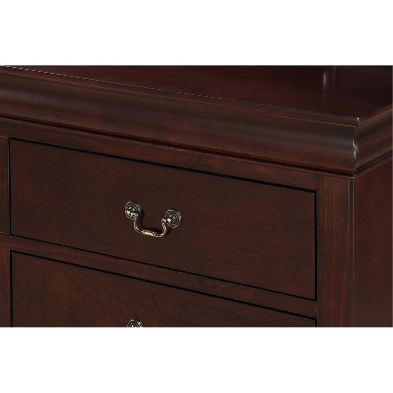 Armoire de rangement contemporaine en bois massif à 1 tiroir à finition cerisier 1 pièce Louis Philip, Merisier