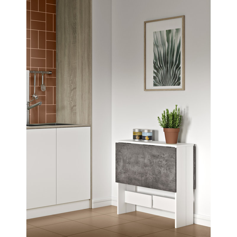 Haddonfield Extendable Dining Table, Concrete, White