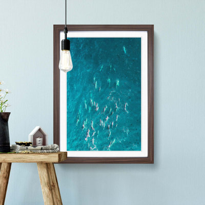 Many Dolphin in Abstract - Framed Print