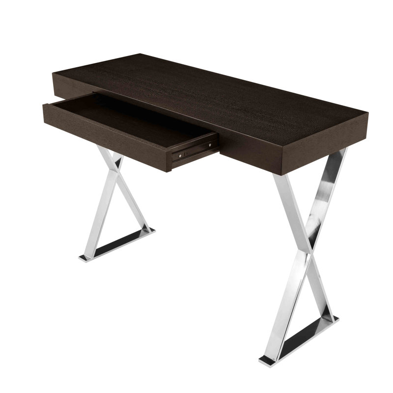 Artus Metal Base Writing Desk, Espresso