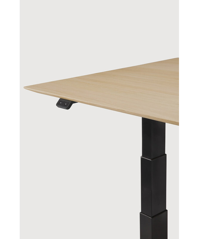 Bok Standing Desk, 25" H x 55.1" W x 27.6" D, Oak/Black