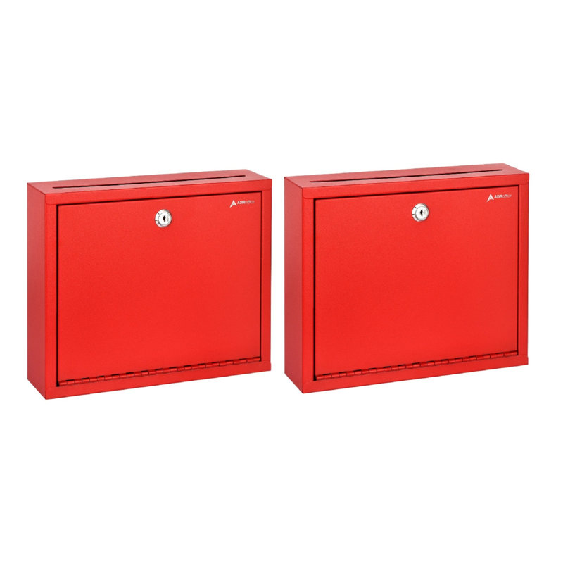 Boîte aux lettres en acier sécurisée, Rouge