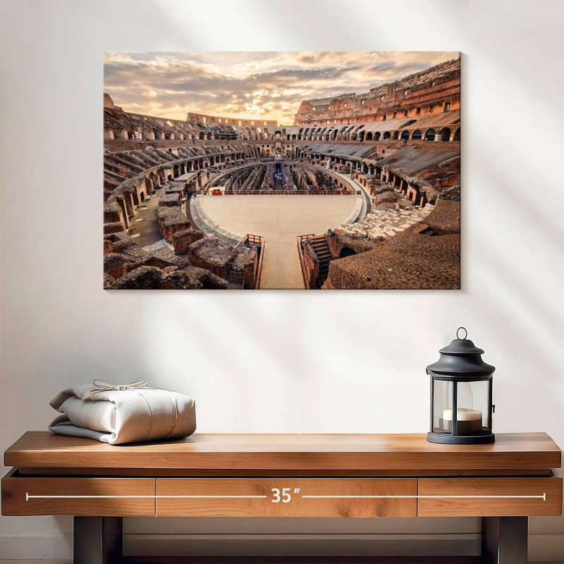 Ravi Colosseum au coucher du soleil, H 16 po x l 24 po