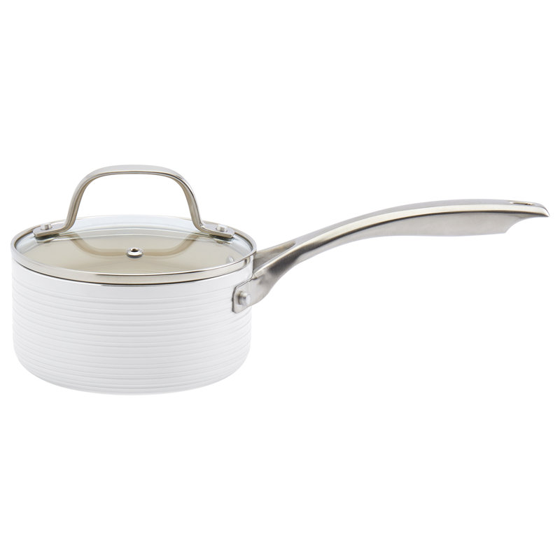 Monaco Cookware 10 - Piece Non-Stick Aluminum Cookware Set, White