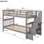 Lit superposé Twintwin avec garde-corps et rangement gris pour dortoir de chambre à coucher-541515520