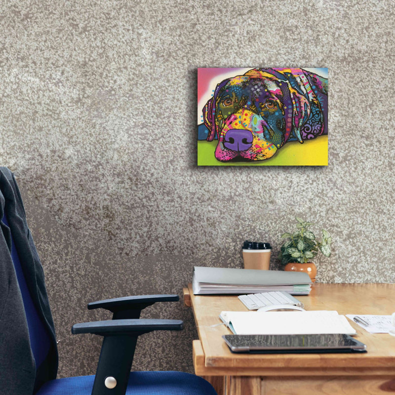 «Savvy Labrador» par Dean Russo, art mural sur toile, H 12 po x l 16 po x P 1,5 po