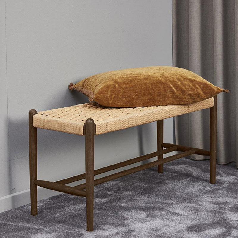 Briea Solid Wood Bench, Brown, 17.32"  H x 62.99" W x 17.72" D