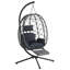 Balancelle en osier et tissu avec support et repose-pieds Urbanstyle  -1300027541