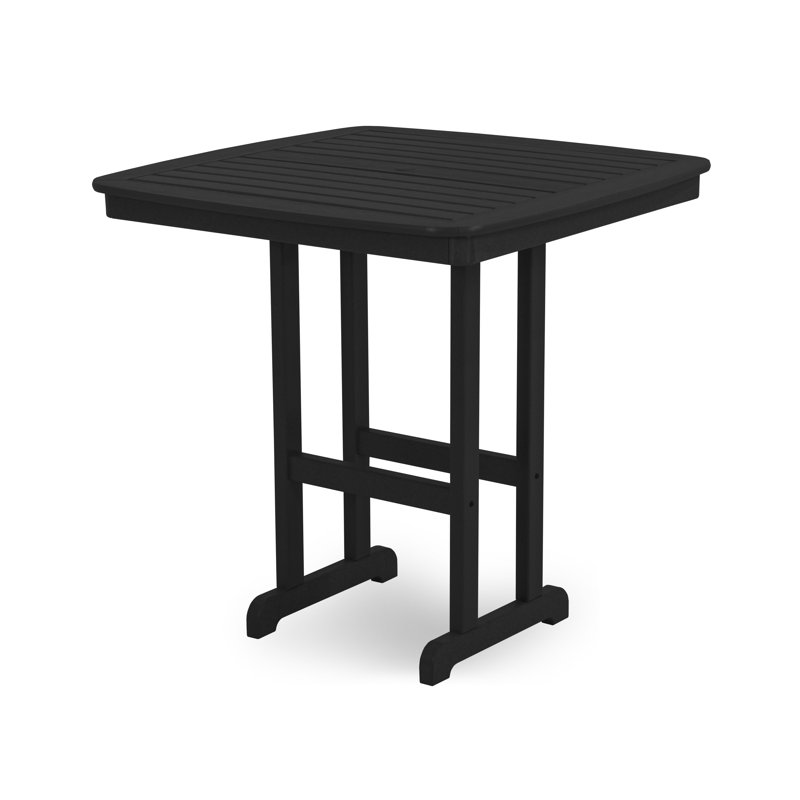 POLYWOOD Nautical Bar Table, 42.5" W x 42.5" L x 42" H, Black