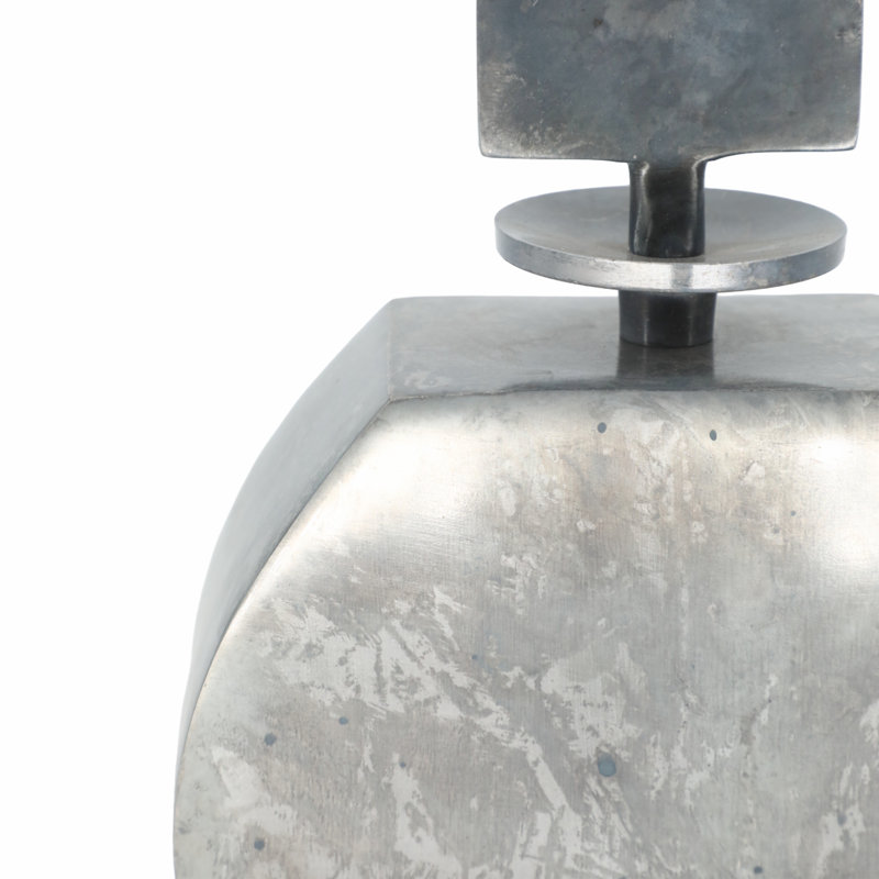 Vases modernes en aluminium et métal avec motif géométrique sculptural pour décors décontractés, objets décoratifs contemporains - ensemble de 3