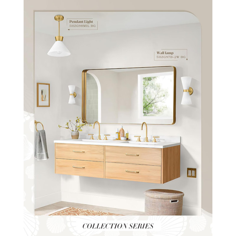 Applique murale moderne à 2 lumières avec abat-jour en verre givré, installation verticale ou horizontale réglable pour meuble-lavabo, coiffeuse, etc.