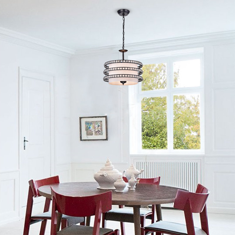 Lustree tambour 4 lumières Baber, Café noir