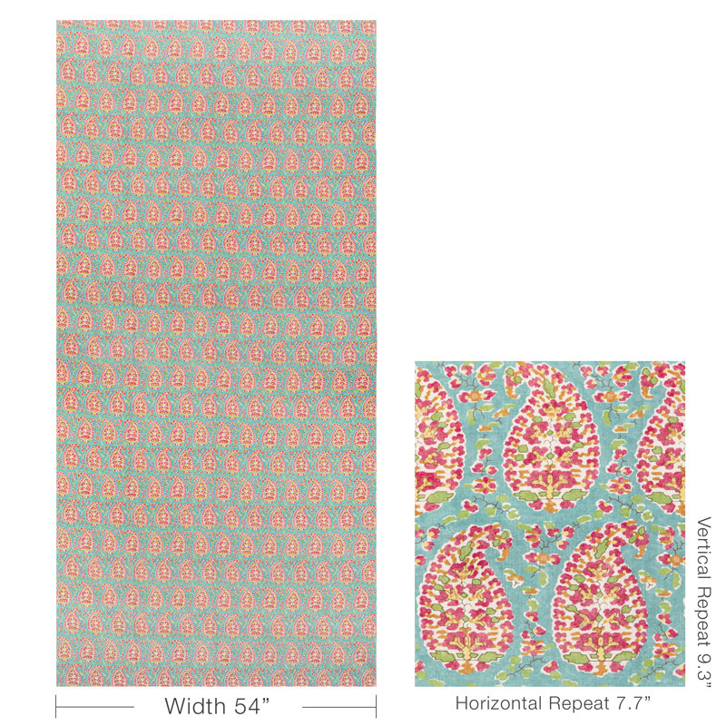 En Vacances II Rougier Fabric, Aqua
