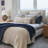 Deep Current Knit Throw, Navy Blue Throw Blanket For Couch or Bed, Soft Throw Blanket