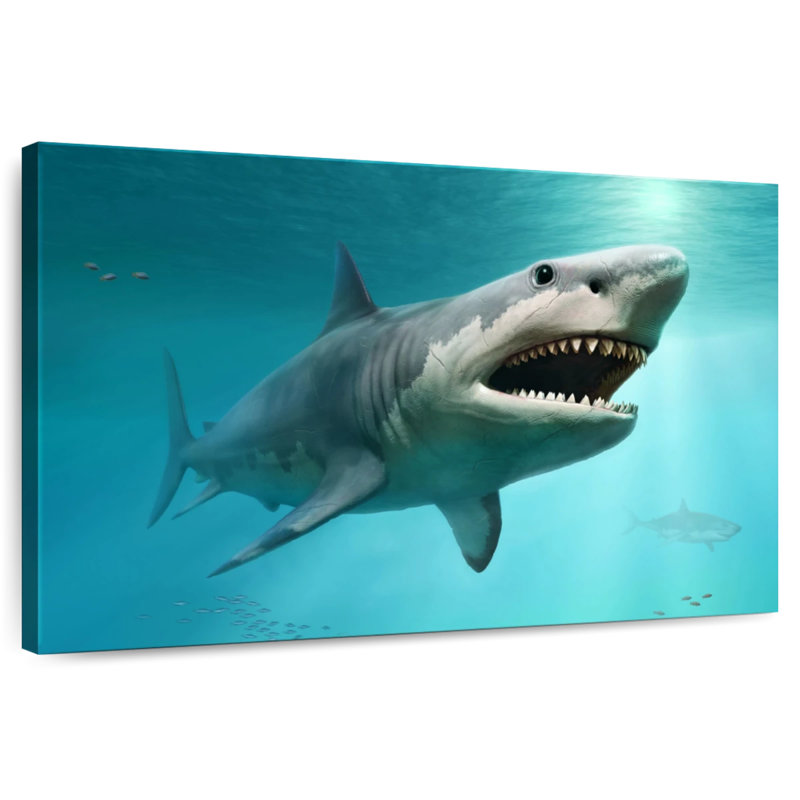 Requin mégalodon éteint, 16" H x 24" W