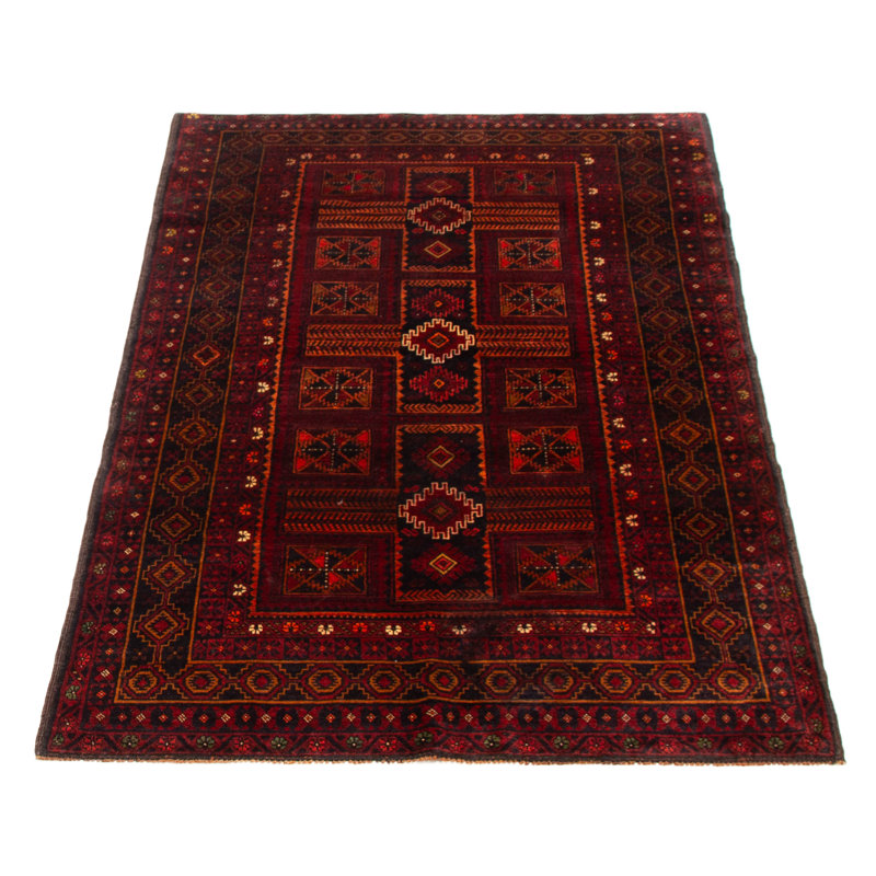 Tapis rouge Teimani 3 pi 8 po x 6 pi 4 po
