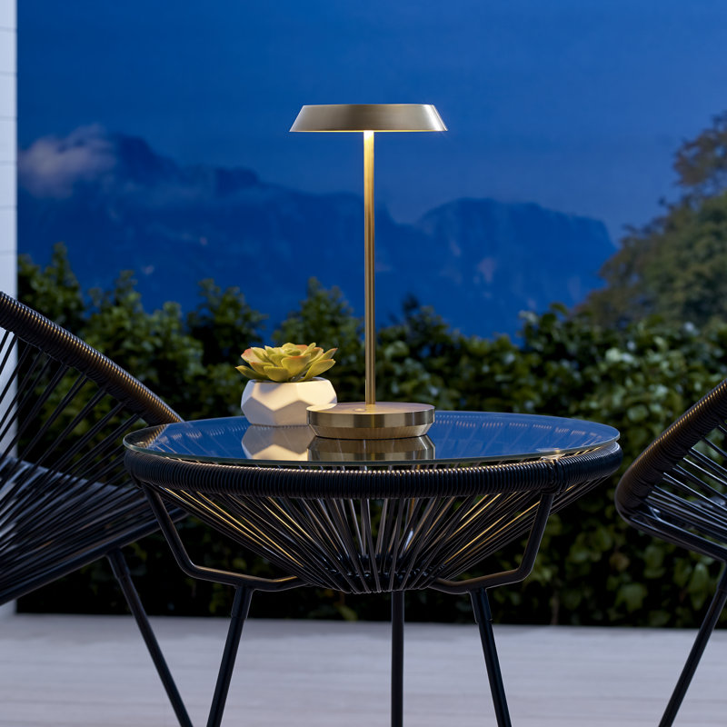 Tepa Accent Rechargeable Table Lamp, Natural Brass