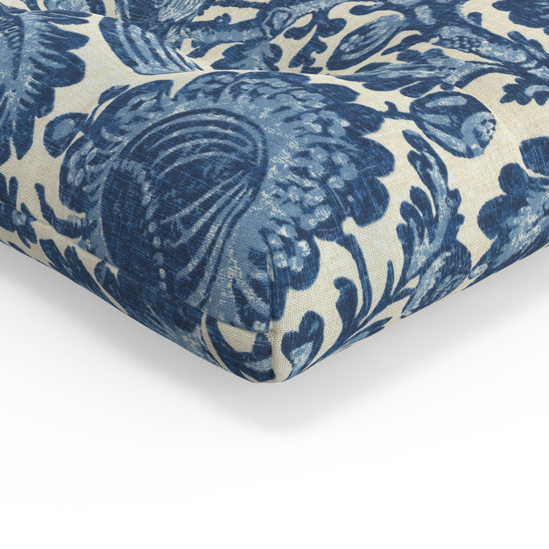 Coussin de chaise intérieur / extérieur floral avec attaches Alcott Hill®