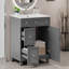 Meuble-lavabo gris 24 po avec lavabo en céramique et porte à fermeture en douceur-1311351647