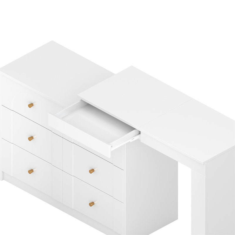 Bureau de meuble-lavabo avec miroir et lumières, table de maquillage avec plateau de table rabattable et rangement 7 tiroirs, 9 compartiments, 3 tablettes, 3 tables de maquillage à modes de couleurs réglables pour la chambre à coucher
