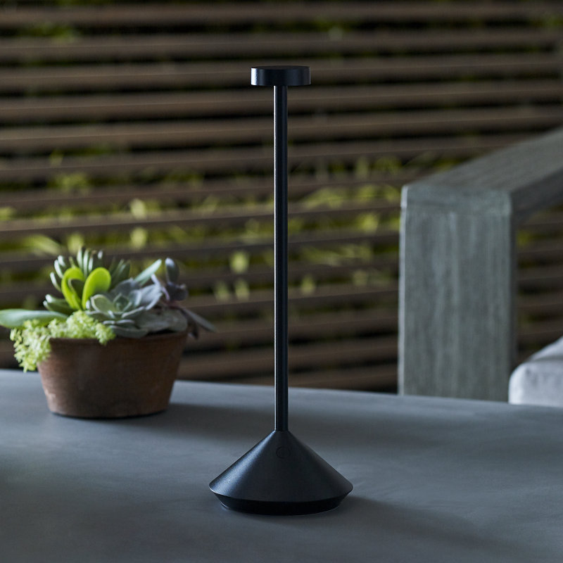 Moneta Accent Rechargeable Table Lamp, Black